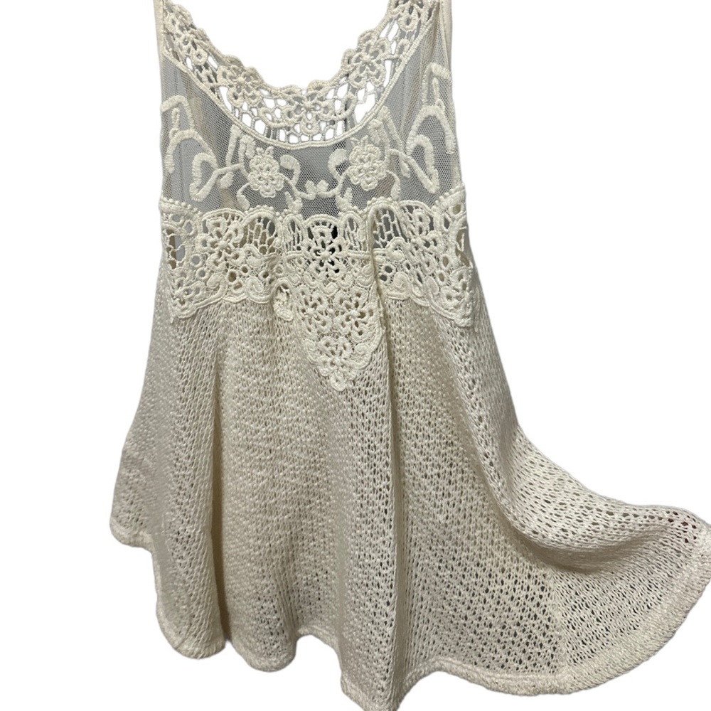 Lace knit tank top